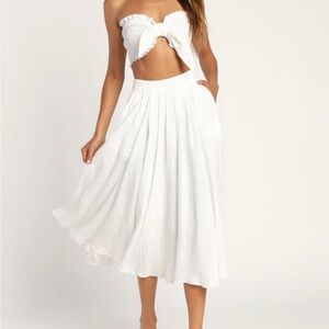 Lulus Bandeau White Two-Piece Set